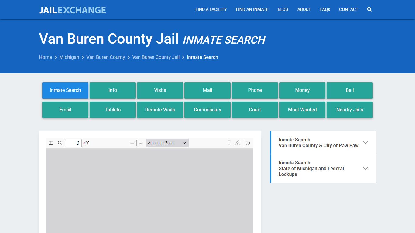 Van Buren County Jail Inmate Search - Jail Exchange