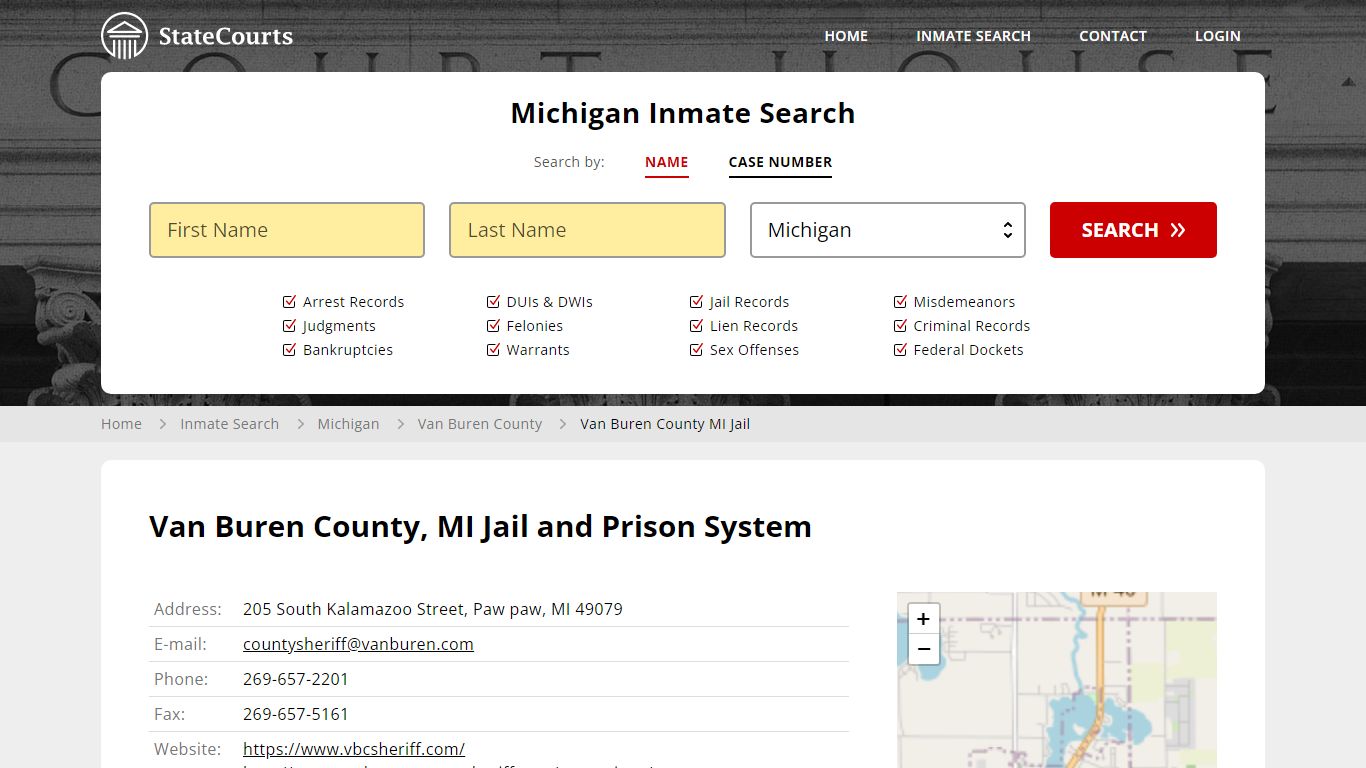 Van Buren County, MI Jail and Prison System - State Courts